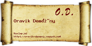Oravik Demény névjegykártya